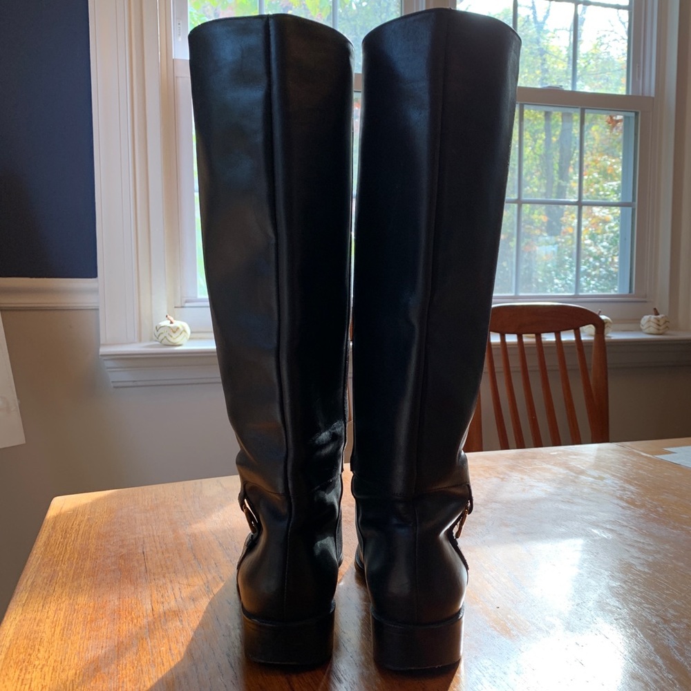 Etienne Aigner Women’s Black Leather Riding Boots - Picture 3 of 9